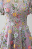 Load image into Gallery viewer, Mauve Ball-Gown/Princess Embroidered Prom Dress with Short Sleeves