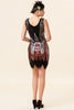 Load image into Gallery viewer, V Neck Black &amp; Red Sequins Cocktail Party Dress