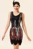 Load image into Gallery viewer, V Neck Black &amp; Red Sequins Cocktail Party Dress