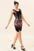 Load image into Gallery viewer, V Neck Black &amp; Red Sequins Cocktail Party Dress