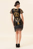 Load image into Gallery viewer, Sequin Black 1920s Dress with Fringes