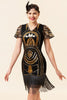 Load image into Gallery viewer, Sequin Black 1920s Dress with Fringes