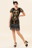 Load image into Gallery viewer, Sequin Black 1920s Dress with Fringes