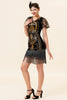 Load image into Gallery viewer, Sequin Black 1920s Dress with Fringes