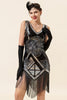 Load image into Gallery viewer, Silver Sequin V-neck 1920s Dress with Fringes