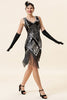 Load image into Gallery viewer, Silver Sequin V-neck 1920s Dress with Fringes