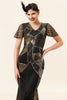 Load image into Gallery viewer, Black and Gold Sequin Long Formal Dress with Sequins