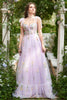 Load image into Gallery viewer, Lilac Embroidery Corset Long Prom Dress