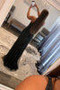 Load image into Gallery viewer, Sparkly Black Sequins Waist Cut-Out Prom Dress with Slit
