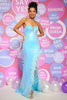 Load image into Gallery viewer, Sweetheart Sequin Light Blue Prom Dress With Feather