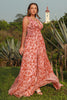 Load image into Gallery viewer, A Line Deep V Neck Rust Printed Plus Size Prom Dress with Split Front