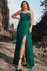 Load image into Gallery viewer, Dark Green Lace Spaghetti Straps Corset Prom Dress