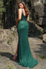 Load image into Gallery viewer, Mermaid Spaghetti Straps Dark Green Sequins Long Prom Dress with Split Front