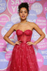 Load image into Gallery viewer, Dark Red Sweetheart Strapless Long Prom Dress