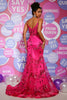 Load image into Gallery viewer, Fuchsia Spaghetti Straps Mermaid Prom Dress