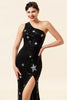 Load image into Gallery viewer, Sparkly Black Sequins Long Prom Dress with Slit