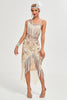 Load image into Gallery viewer, Black Spaghetti Straps 1920s Great Gatsby Fringed Flapper Dress