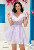 Load image into Gallery viewer, Lavender Corset A-Line Embroidered Tulle Short Homecoming Dress