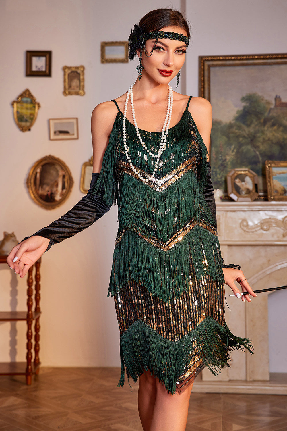 Emerald Green Flapper Dress