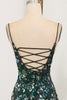 Load image into Gallery viewer, Glitter Dark Green Mermaid Appliqued Long Prom Dress With Slit