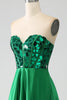 Load image into Gallery viewer, A-Line Sweetheart Dark Green Corset Prom Dress