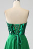 Load image into Gallery viewer, A-Line Sweetheart Dark Green Corset Prom Dress