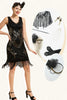 Load image into Gallery viewer, Black Party Sequins 1920s Dress With 20s Accessories Set