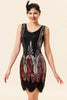 Load image into Gallery viewer, Red Sequins Fringes Flapper Dress with 20s Accessories Set