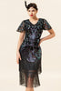 Load image into Gallery viewer, Black Sequins Fringed Gatsby Dress with 20s Accessories Set