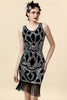 Load image into Gallery viewer, Silver Fringed Gatsby Dress with 1920s Accessories Set