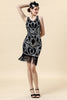 Load image into Gallery viewer, Silver Fringed Gatsby Dress with 1920s Accessories Set