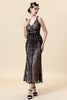 Load image into Gallery viewer, Pink Sequins Flapper Dress with 1920s Accessories Set