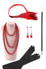 Load image into Gallery viewer, Red Plus Size 1920s Gatsby Dress with 20s Acessories Set