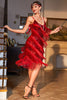 Load image into Gallery viewer, Sparkly Red Sequined 1920s Flapper Dress with 20s Accessories