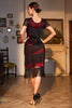 Load image into Gallery viewer, Sparkly Burgundy Sequined 1920s Flapper Dress with 20s Accessories