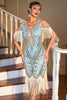 Load image into Gallery viewer, Green Fringed Sequined Gatsby Dress with Accessories Set