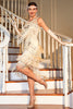 Load image into Gallery viewer, Champagne Fringed 1920s Gatsby Dress with Accessories Set