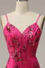 Load image into Gallery viewer, Hot Pink Sequins Print Mermaid Prom Dress