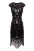 Load image into Gallery viewer, Champagne Sequin Fringe Flapper Dress