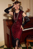 Load image into Gallery viewer, Champagne Sequin Fringe Flapper Dress