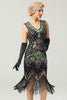 Load image into Gallery viewer, Black and Silver Sequin 1920s Dress