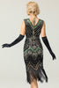 Load image into Gallery viewer, Black and Silver Sequin 1920s Dress