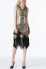 Load image into Gallery viewer, Black and Silver Sequin 1920s Dress