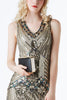 Load image into Gallery viewer, Black and Silver Sequin 1920s Dress