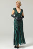 Load image into Gallery viewer, Black Mermaid 1920s Sequined Flapper Dress