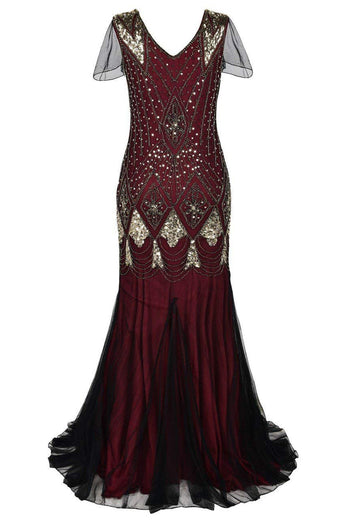 Champage Long Sequin 1920s Dress