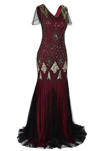 Champage Long Sequin 1920s Dress