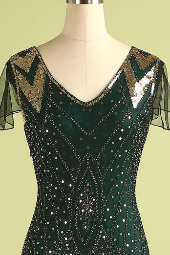 Champage Long Sequin 1920s Dress