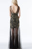 Load image into Gallery viewer, Black Long Tulle Sequin 1920s Dress