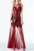 Load image into Gallery viewer, Silver Long Tulle Sequin Formal Dress